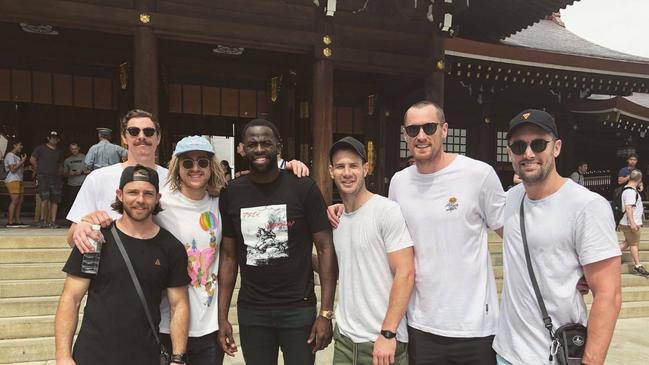 Dyson Heppell and co in Tokyo. "Bunch of fan boys Draymond Green — at Yoyogi Park". Picture: Facebook.