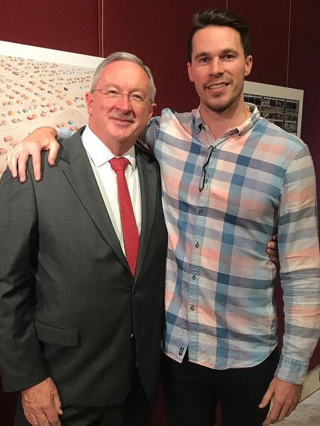 Dave Hazzard with his dad, NSW Health Minister Brad Hazzard. Picture: Instagram