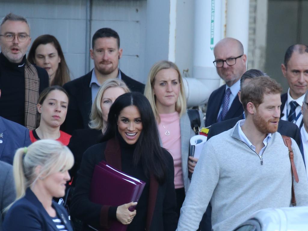 Meghan and Harry arrive in Sydney. Picture: John Grainger