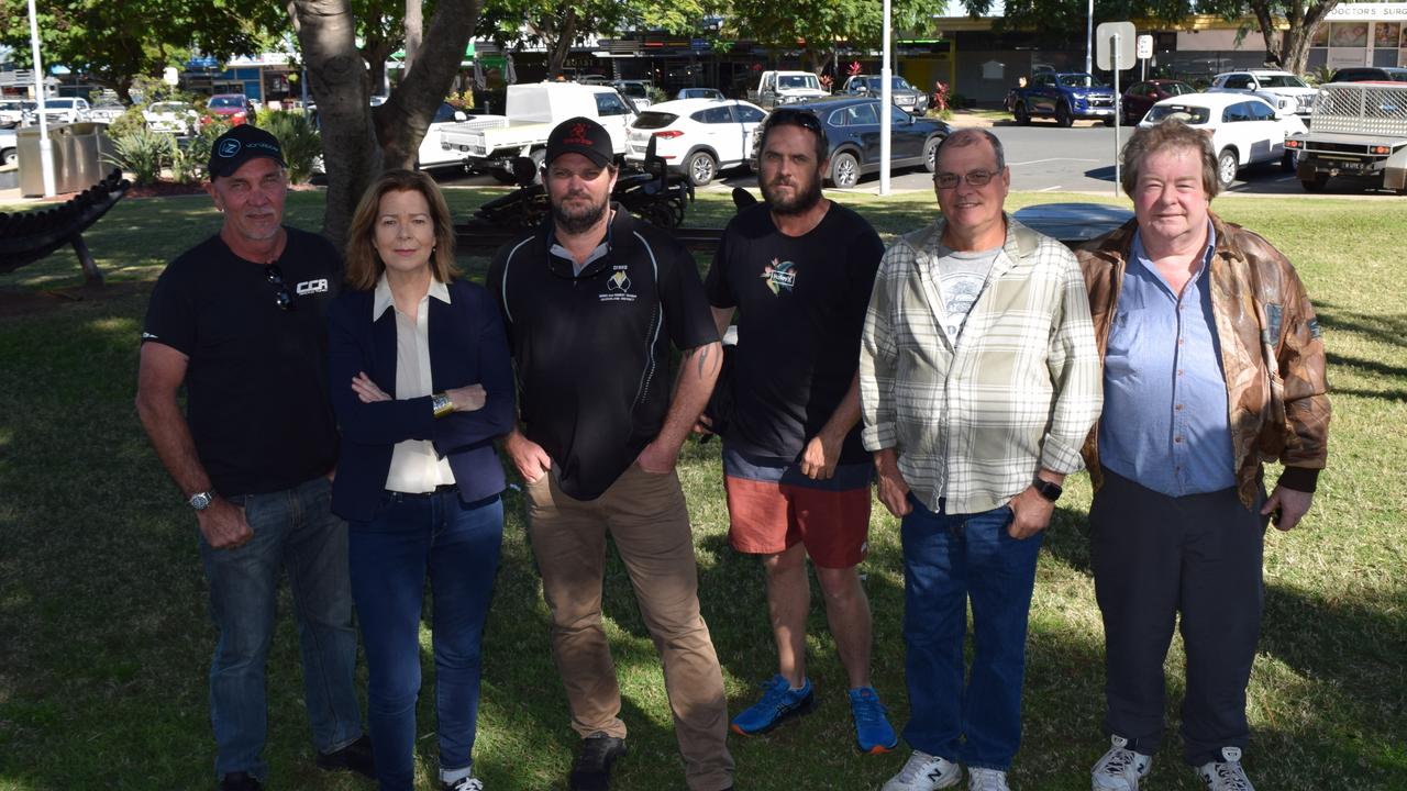 Australian Council of Trade Unions president Michele O'Neil with representatives from the Moranbah mining community.