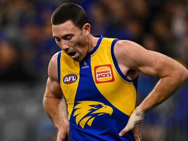 The defender’s future is in some doubt. Picture: Daniel Carson/AFL Photos via Getty Images