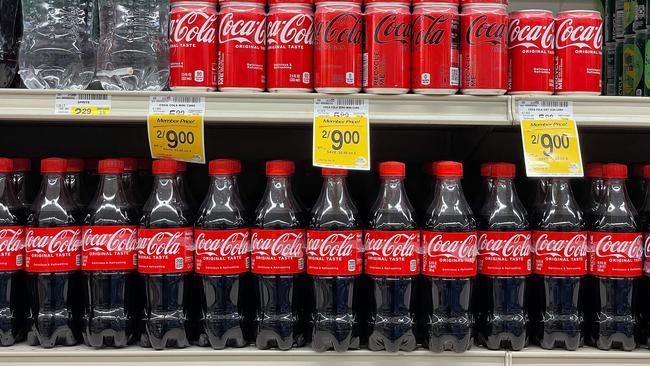 Coke exploring change to bottles. Picture: Justin Sullivan/Getty Images/AFP