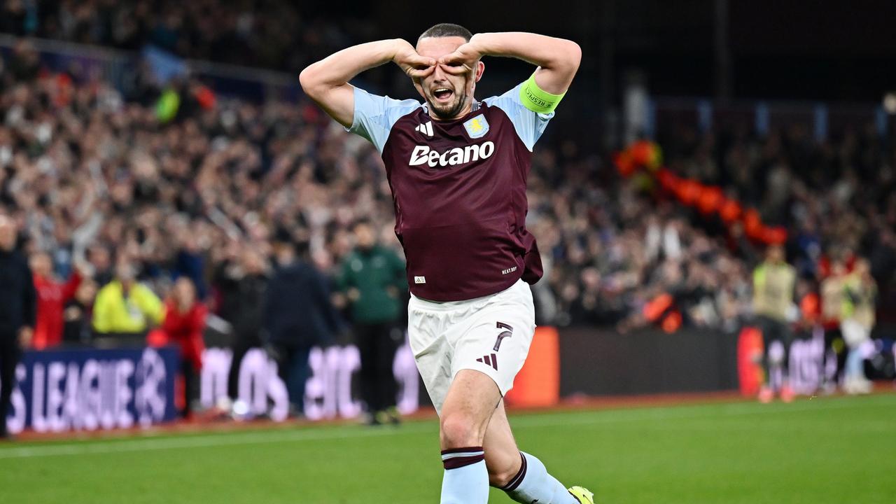 John McGinn of Aston Villa celebrates. Photo by Dan Mullan/Getty Images