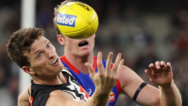 It was a tough night to be a Collingwood forward. Picture: Michael Klein