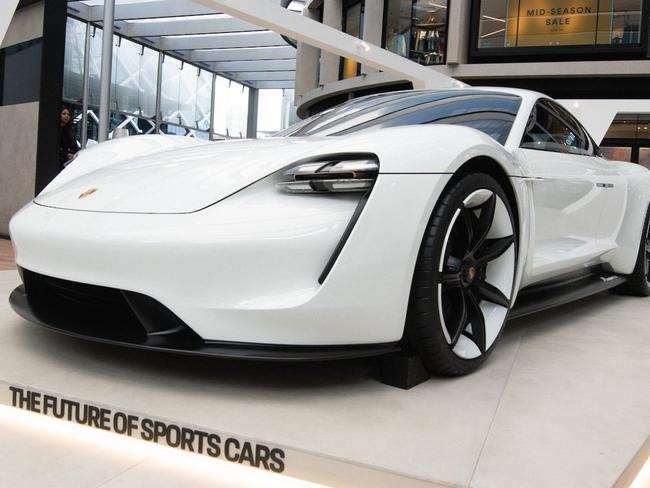 Porsche Mission E concept on display at Barangaroo.