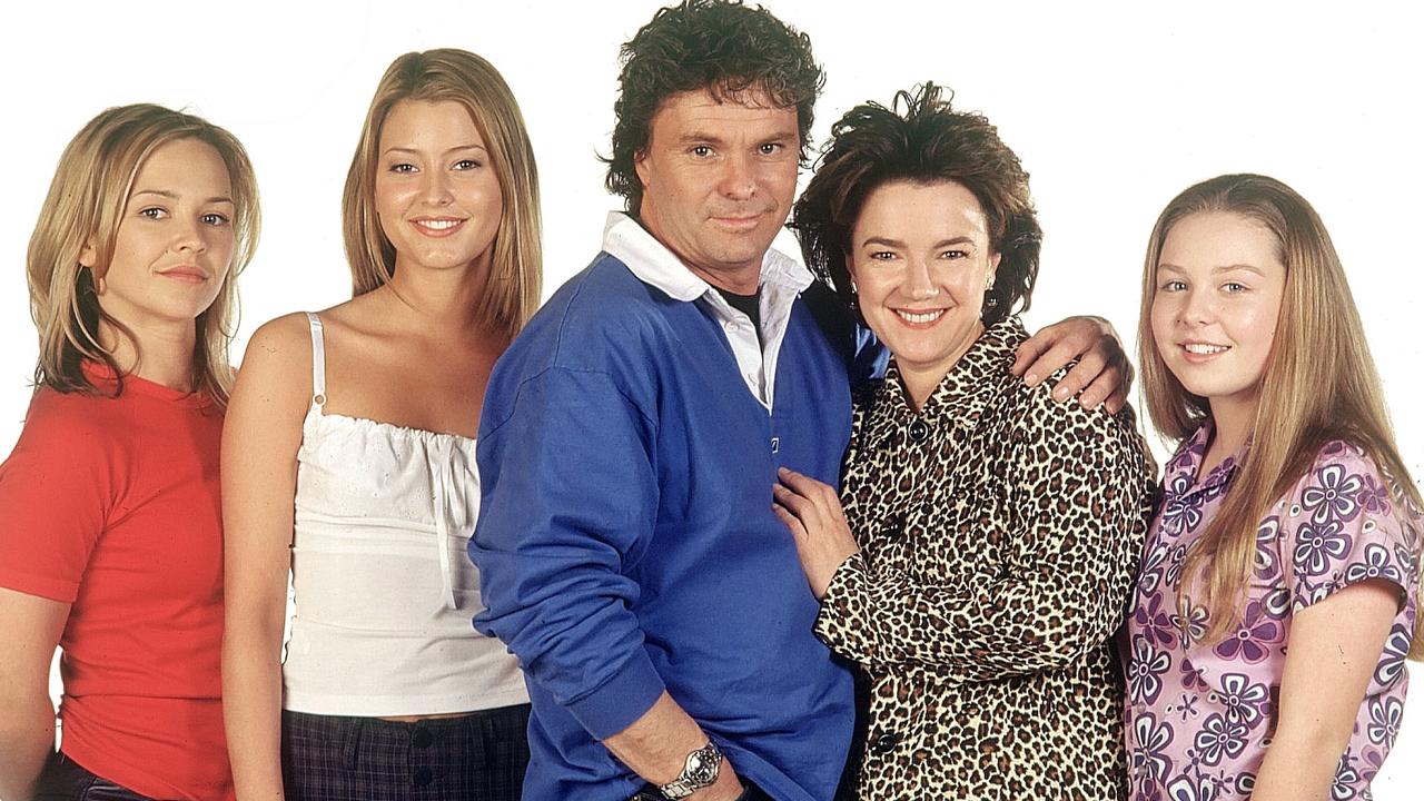 Kate Keltie (far right) with Neighbours co-stars (from left to right) Carla Bonner, Holly Valance, Shane Connor and Janet Andrewartha.