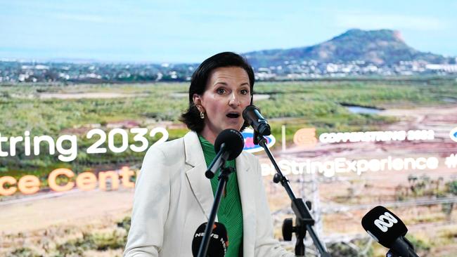 Townsville Enterprise CEO, Ms Claudia Brumme-Smith, at the official opening of the CopperString Experience Centre. Picture: Shae Beplate.