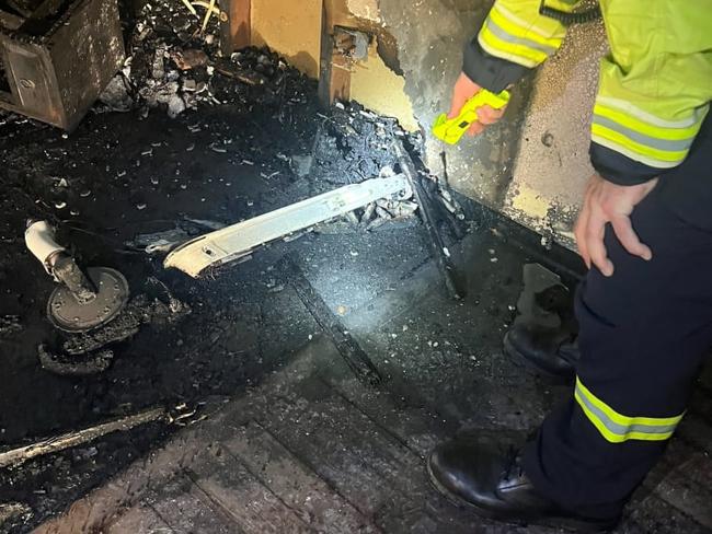 A man had to jump out a window after a suspected e-scooter fire in Merewether. Picture: Supplied