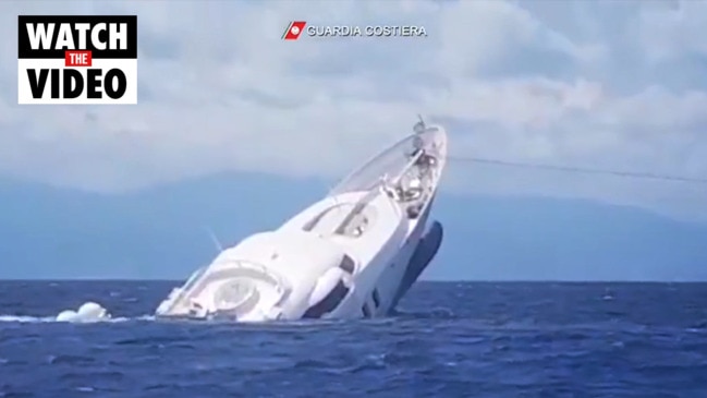 Dramatic moment 39m superyacht sinks