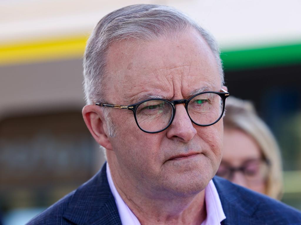 Prime Minister Anthony Albanese told reporters it was his personal belief that the incident had the markers of a terrorist event. Picture: Colin Murty