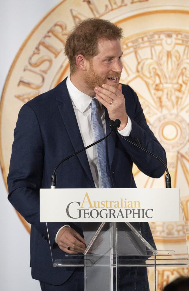 Prince Harry wore a Mike Ross-esque outfit to the Australian Geographic Society Awards in Sydney last night. Picture: Getty Images