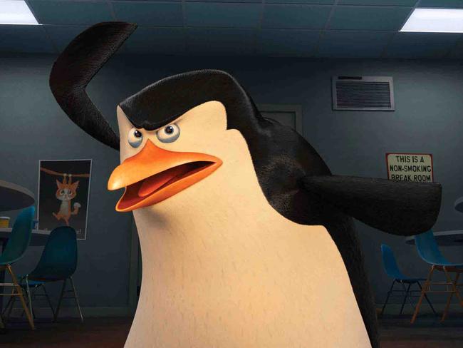 Getting a boost ... The Penguins of Madagascar. Picture: AP Photo/DreamWorks Animation