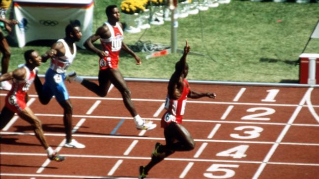 Ben Johnson wins the 100m at the Seoul 1988 Olympics, but was stripped after a doping test.