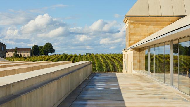 The Herzog &amp; de Meuron designed winery occupies the highest point on the limestone plateau of Saint-Émilion. Picture: Holly Gibson