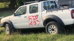 The graffiti reads FTP, short for f**k the police and 4183, the island’s postcode. 