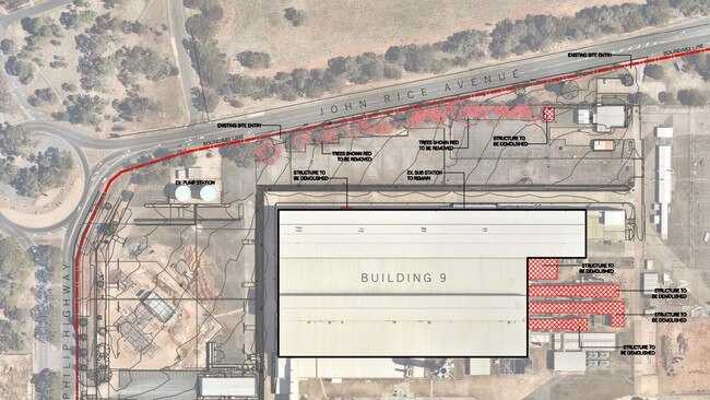 A bird's-eye view of the site shows which building is part of the proposal. Picture: Future Urban