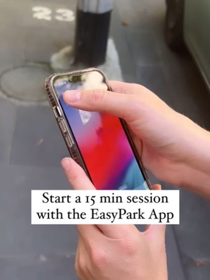 Drivers will need to start a session using the EasyPark app. Picture: Instagram/@cityofmelbourne