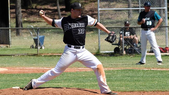 Chris Jolly pitches for Penrith against the Central Coast. (Matt Sullivan)