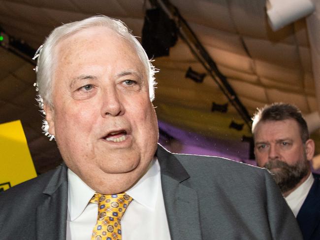 16-04-2022 Clive Palmer and Craig Kelly address the crowd at the United Australia Party's National Launch at the Palmer Coolum Resort. Picture: Brad Fleet