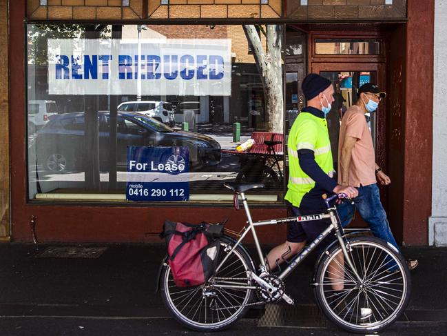 One of the many empty shops along the Melbourne strip. Picture: Aaron Francis