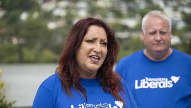 Giovanna Simpson candidate for Braddon. Liberal party campaign launch in Launceston for the 2024 state election. Picture: Rob Burnett