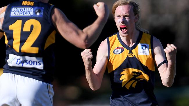 Mitchell Andrews in action for Whittlesea. Picture: Andy Brownbill