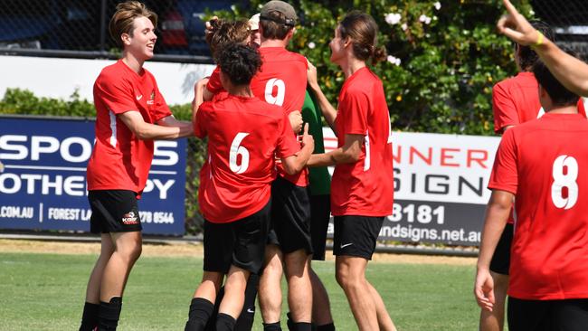 Kelvin Grove State College their senior boys win.. Picture, John Gass