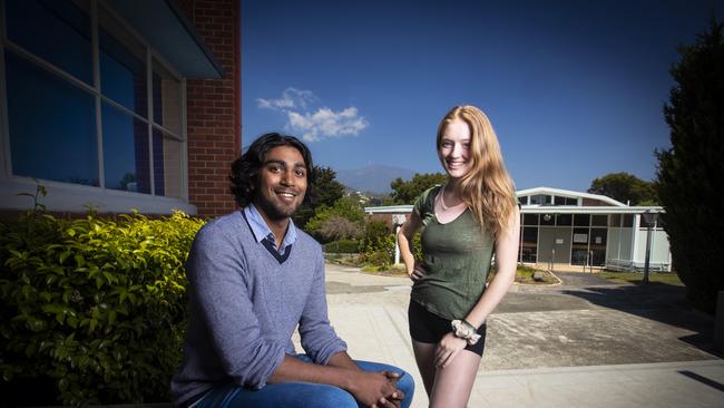 Friends students Sajiv Rao, 17 and Emilie Ayre, 18 completed the International Baccalaureate. Picture: LUKE BOWDEN