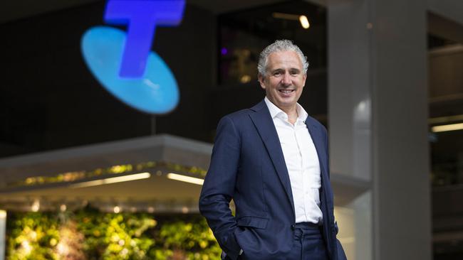 Telstra CEO Andy Penn: ‘We are clearly building financial momentum and I am very pleased to be able to say that our underlying business will return to full-year growth in FY22.’ Picture: Aaron Francis