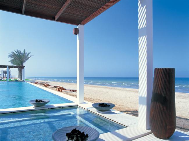 Pool at Chedi Muscat Hotel in the city of Muscat.