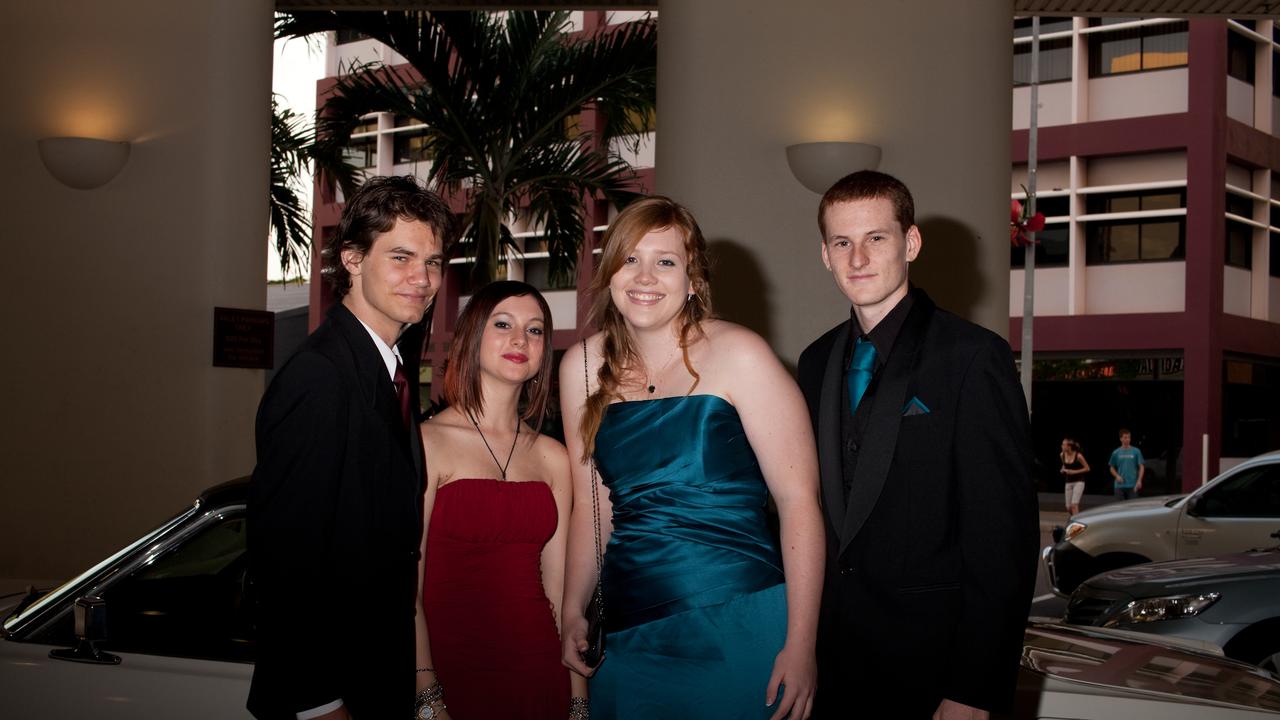 Colin Williams, Jess Wilkins, Sarah Seppings and Amos Mengel at the 2009 Taminmin College formal at the Crown Hotel. Picture: NT NEWS