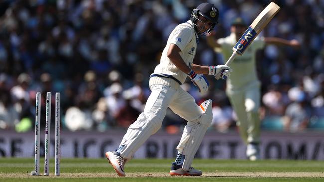 Shubman Gill watches his castle crumble. Picture: Ryan Pierse/Getty