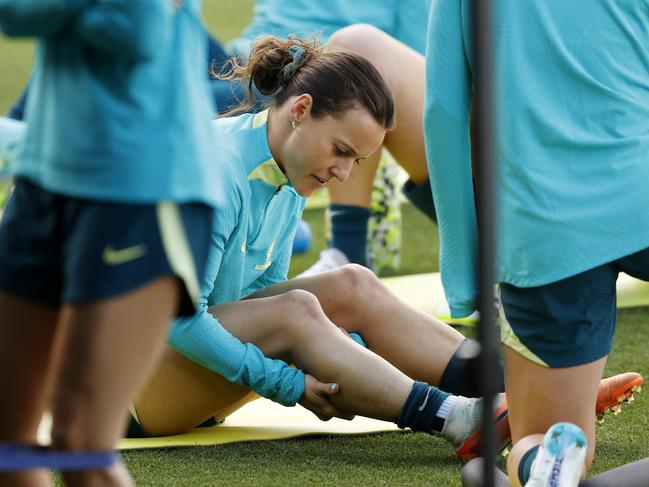 Matildas player Hayley Raso during a training session at Netstrata Jubilee Stadium. Picture: Jonathan Ng