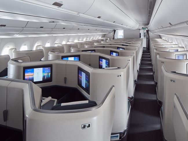 Cathay Pacific business class on the Airbus A350.