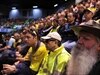 Port Kembla workers attend a union meeting in Wollongong