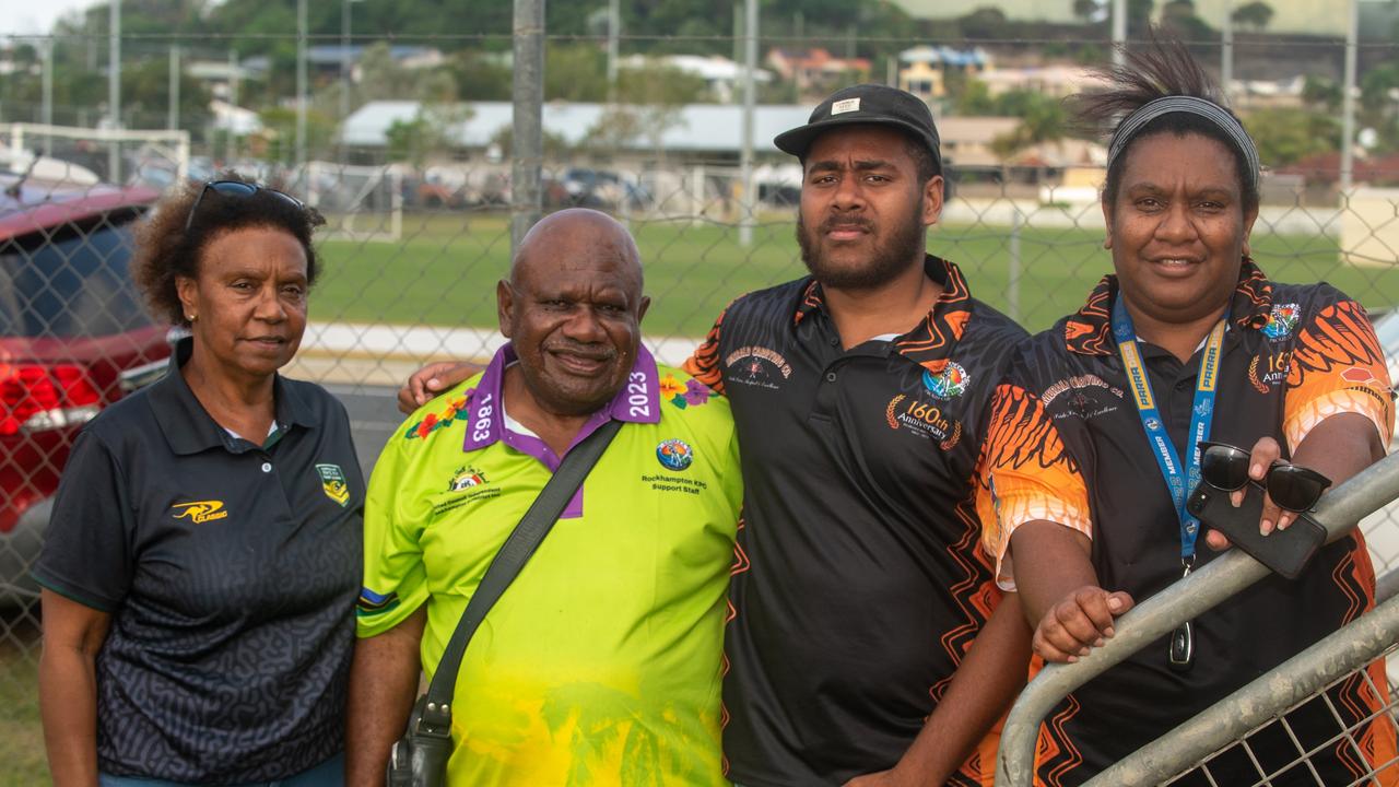 Roxann Togo, Kerry Warkill, Emarson Youse and Charmaine Miller at the Kanaka Proud Cup. Saturday 4 November 2023 Picture: Michaela Harlow