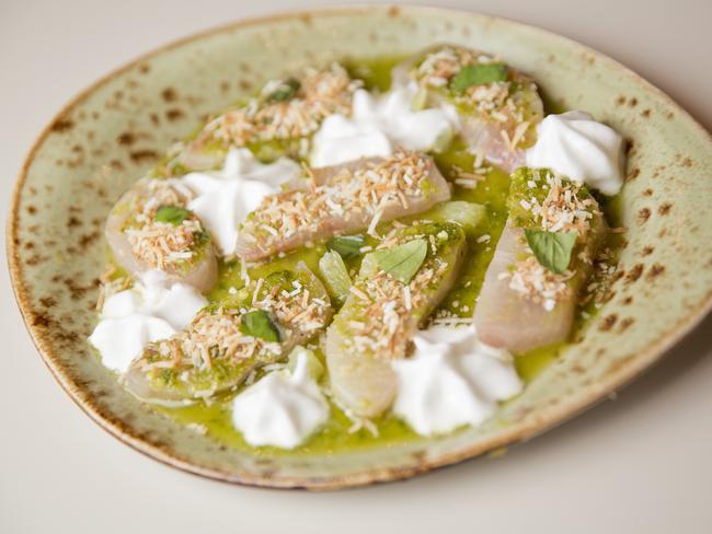 Kingfish sashimi at Lucy Liu. Picture: Nathan Dyer