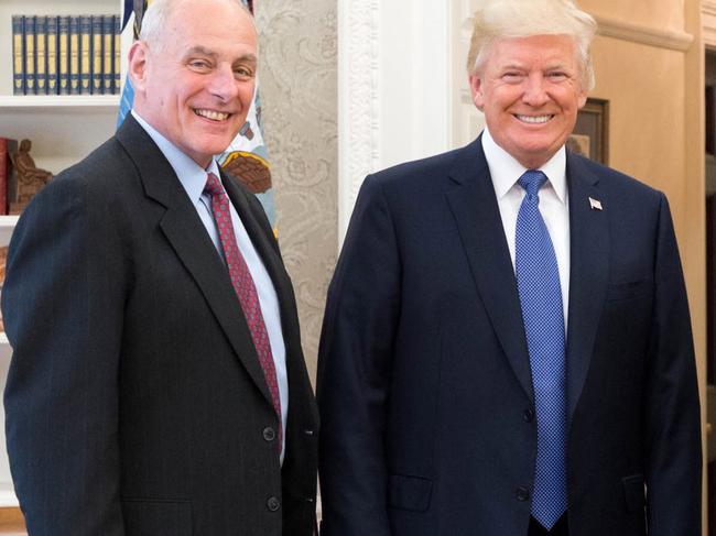 Donald Trump is celebrating his chief of staff’s survival for a full year on the job.Trump congratulated John Kelly in a tweet that includes a photo of the two men smiling