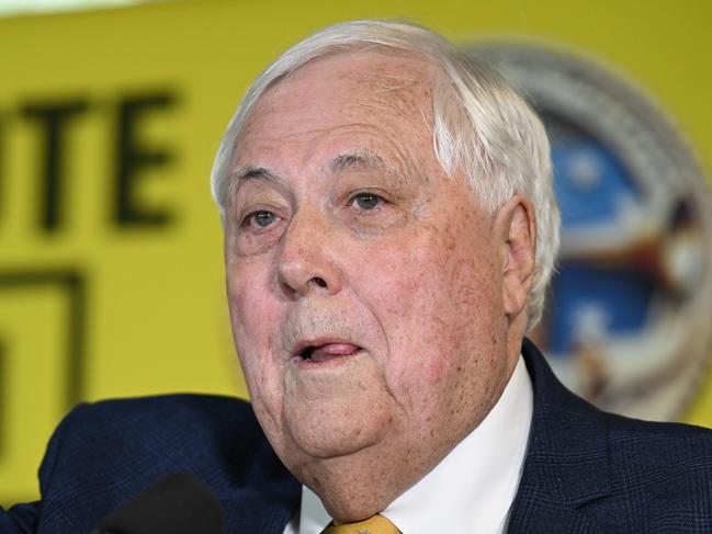 CANBERRA, AUSTRALIA  - NewsWire Photos - February 19, 2025: Chairman of Trumpet of Patriots, Clive Palmer holds a press conference at Parliament House in Canberra. Picture: NewsWire / Martin Ollman