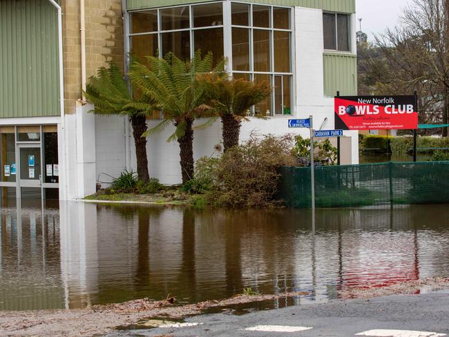 New Norfolk Bowls club has been extensively flooded.Picture: Linda Higginson