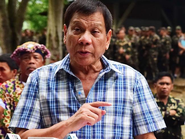 Philippine President Rodrigo Duterte has promised to eliminate drugs from society. Picture: Rene Lumawag
