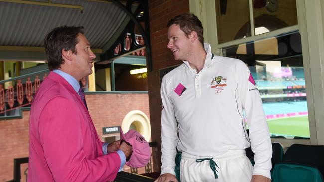 Glenn McGrath (left) believes Steve Smith should be returned as captain if Tim Paine is unavailable. Picture: AAP