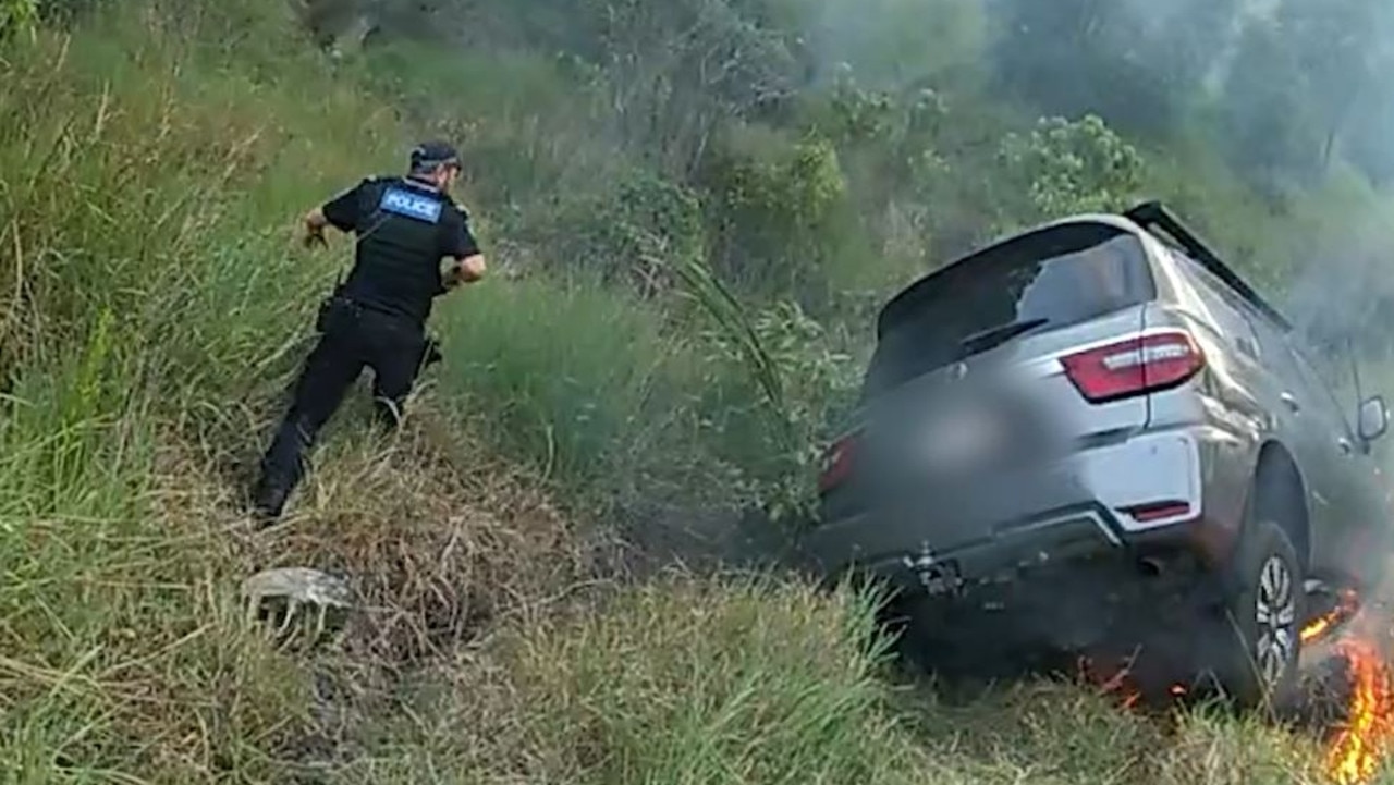 Watch: Dramatic footage of trio’s alleged 150km Bruce Hwy chase in stolen car