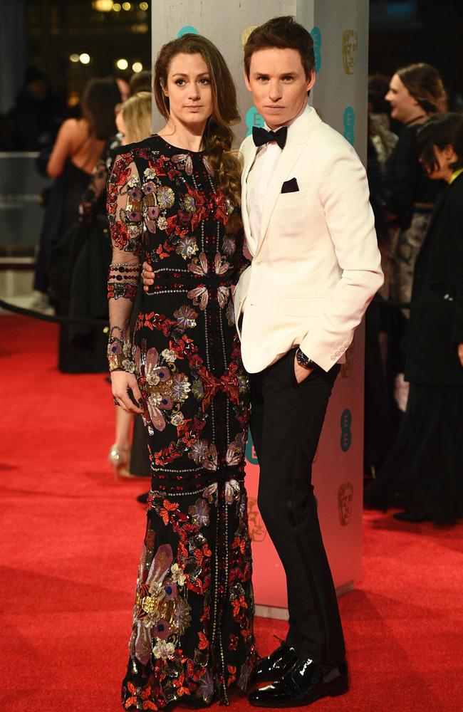 Eddie Redmayne and Hannah Bagshawe attend the 70th EE British Academy Film Awards (BAFTA) at Royal Albert Hall on February 12, 2017 in London, England. Picture: AFP