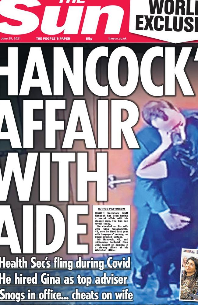 The Sun’s exclusive coverage of the affair. Picture: The Sun