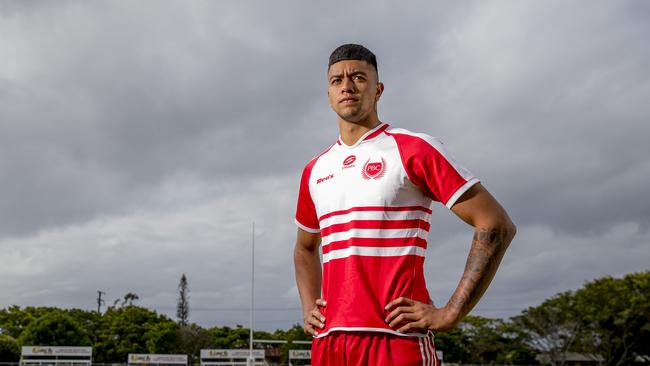 The Langer Cup final is being played on Wednesday between Gold Coast heavyweights Palm Beach Currumbin High School and Keebra Park High School.  PBC player, Xavier Willison, 18.     Picture:  Jerad Williams