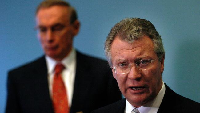 Former Treasurer Michael Egan and then Premier Bob Carr in 2004