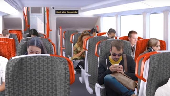 The interior of the new NSW Intercity trains.