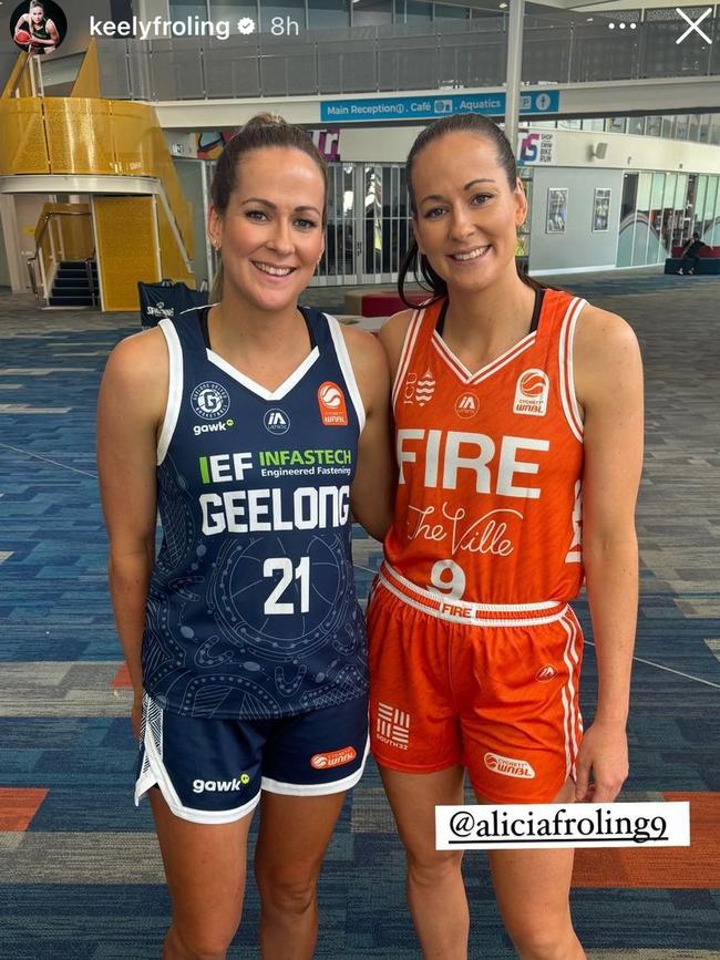 Geelong United's Keely Froling and Townsville Fire's Alicia Froling. Picture: Keely Froling/Instagram