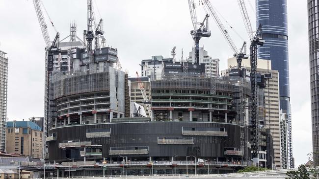 The Queen’s Wharf construction site in Brisbane’s CBD.